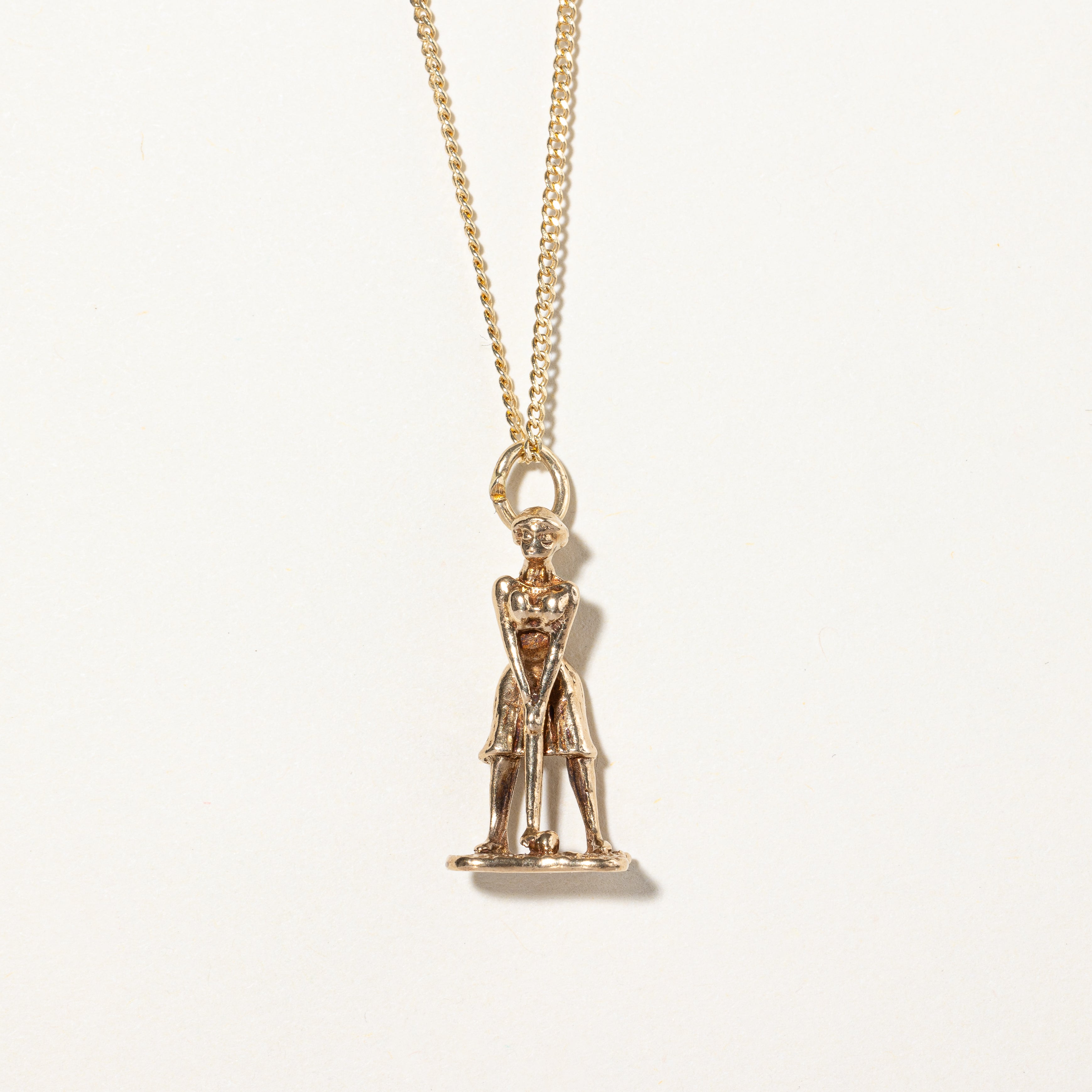 10k Yellow Gold Golfer Charm |