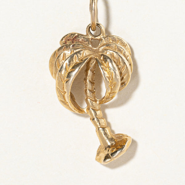 14k Yellow Gold Palm Tree Charm