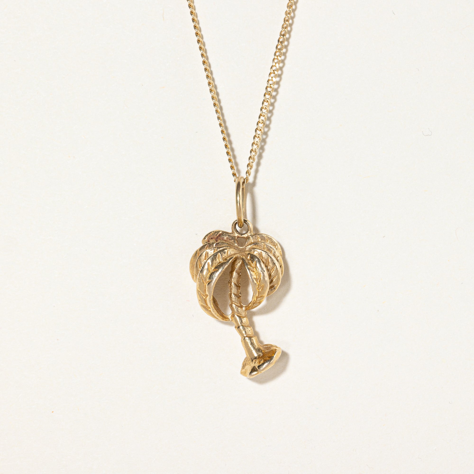 14k Yellow Gold Palm Tree Charm