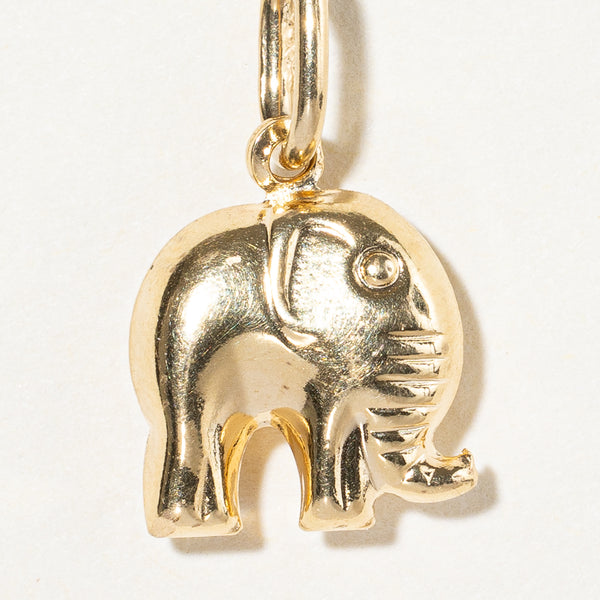 18k Yellow Gold Elephant Charm