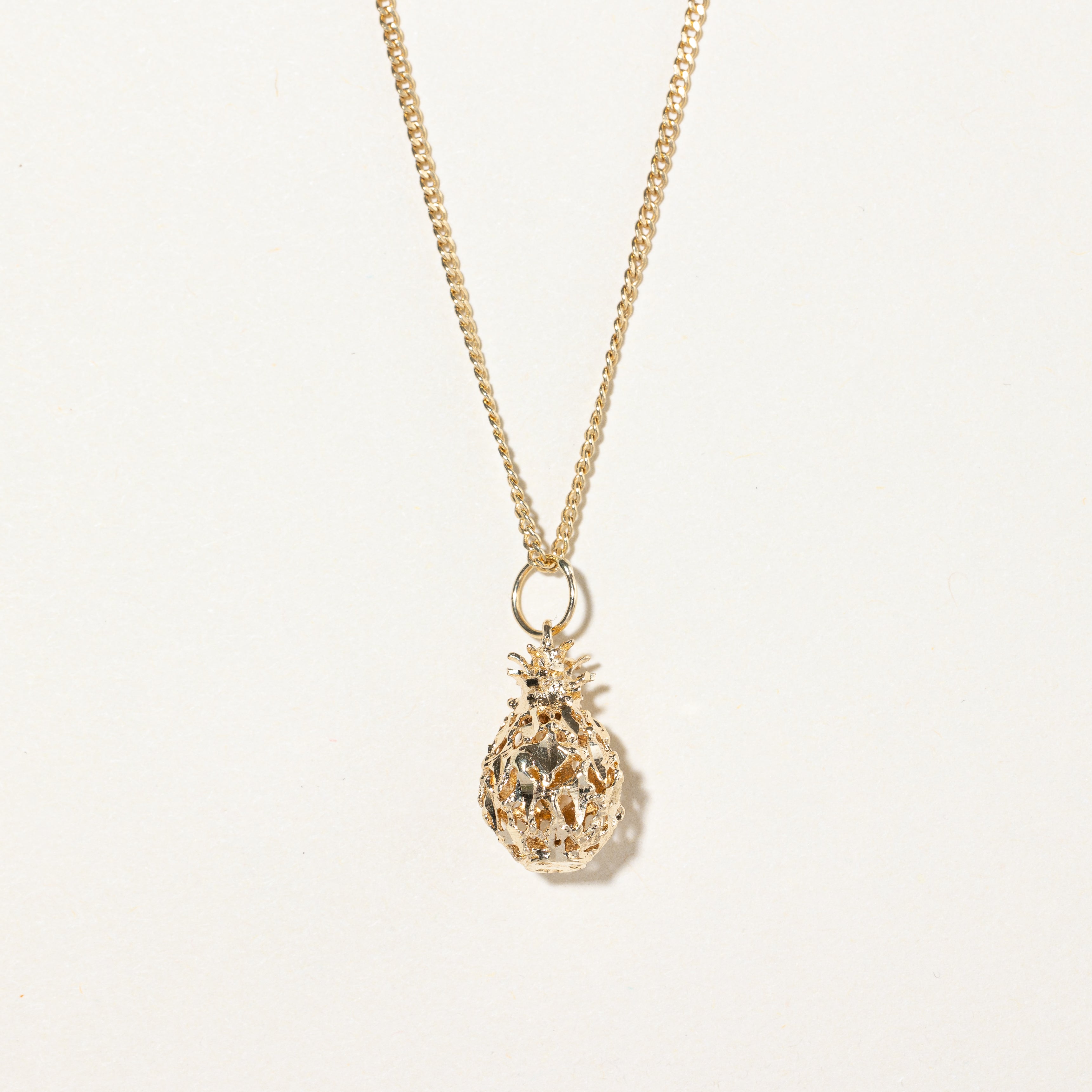 14k Yellow Gold Pineapple Charm
