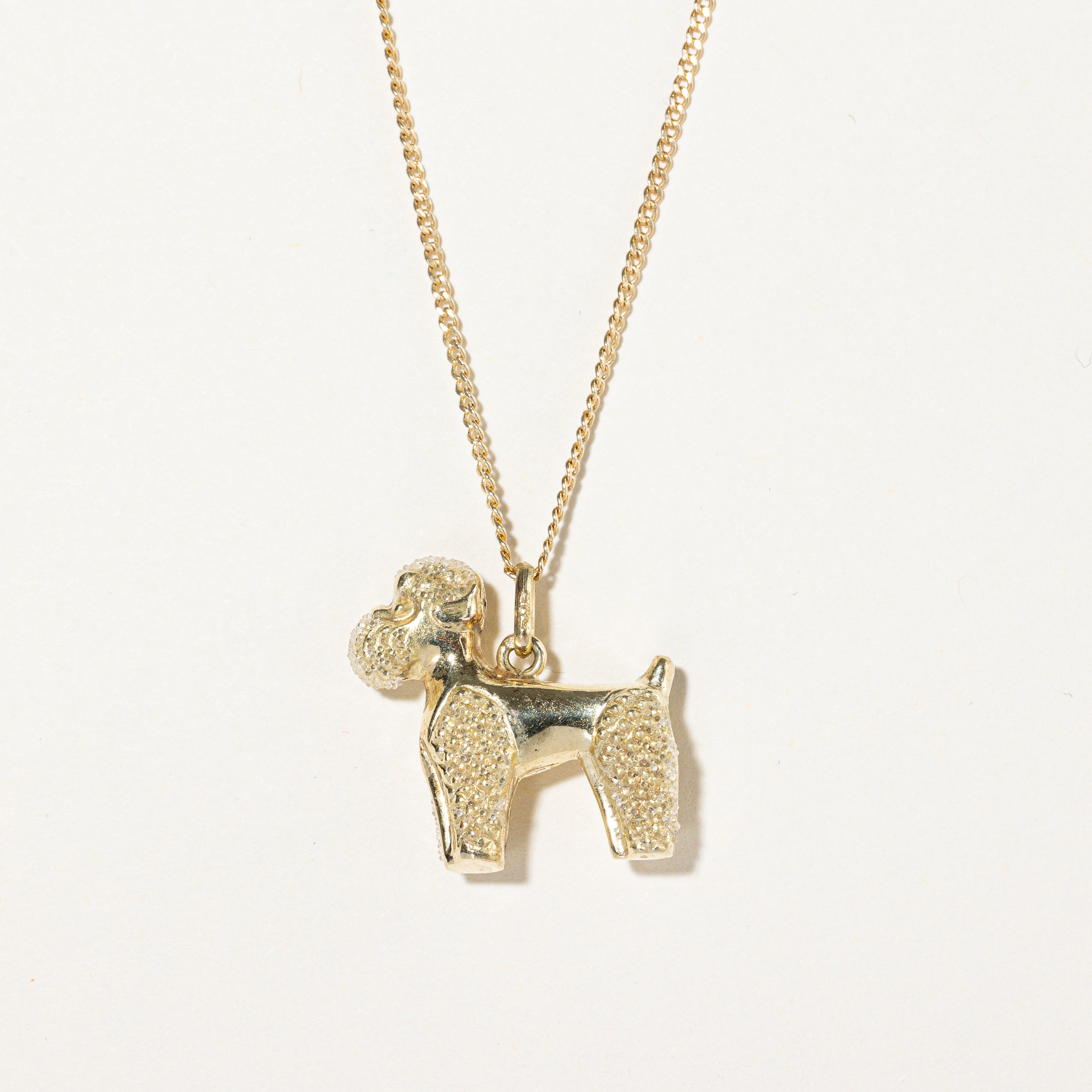 Breloque chien en or jaune 10 carats 