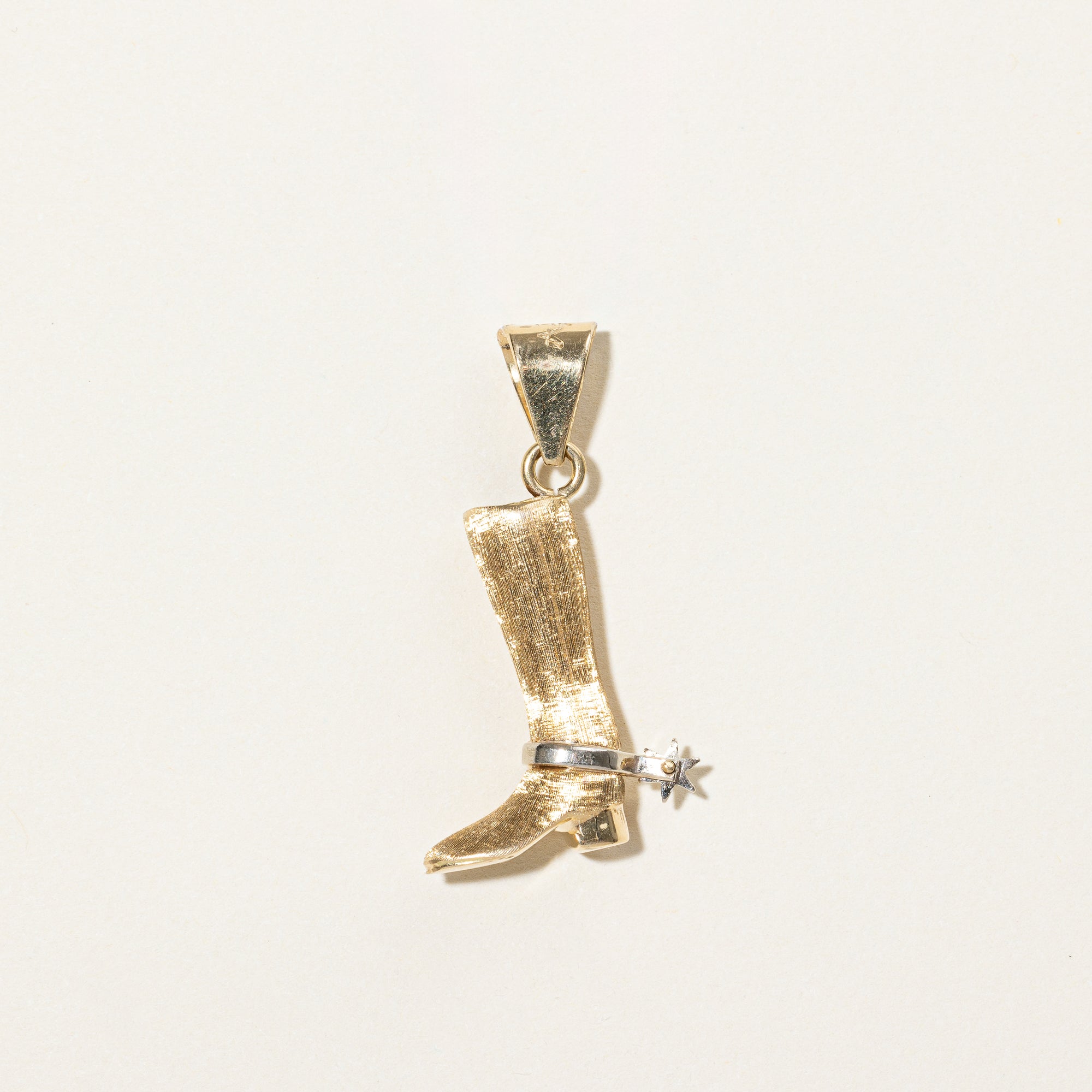 14k Two Tone Gold Cowboy Boot Pendant