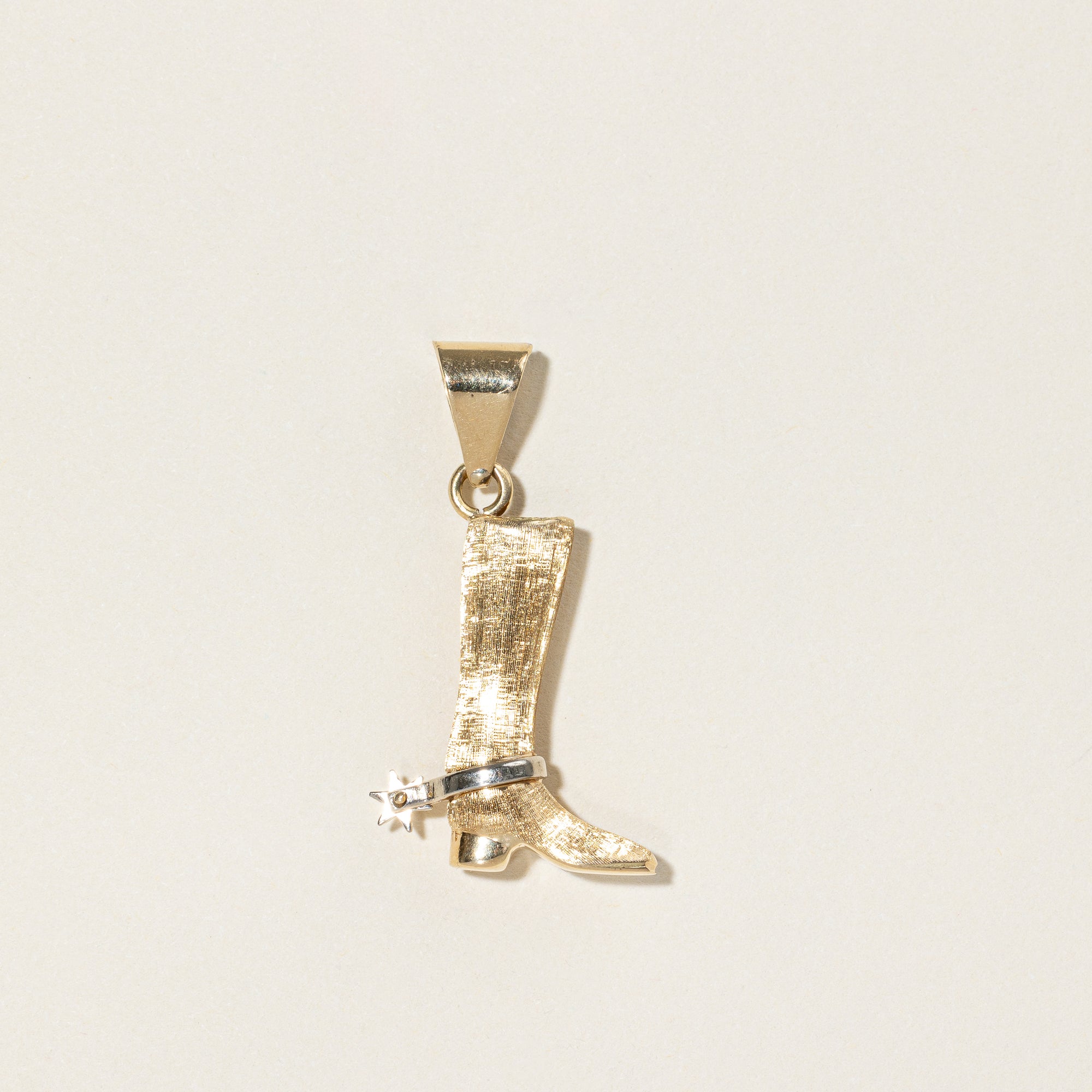 14k Two Tone Gold Cowboy Boot Pendant