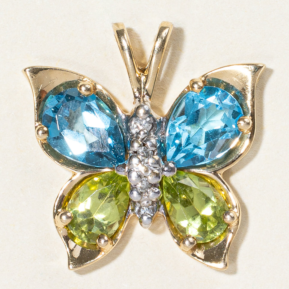 Multi Gem Butterfly Pendant | 2.33ctw |