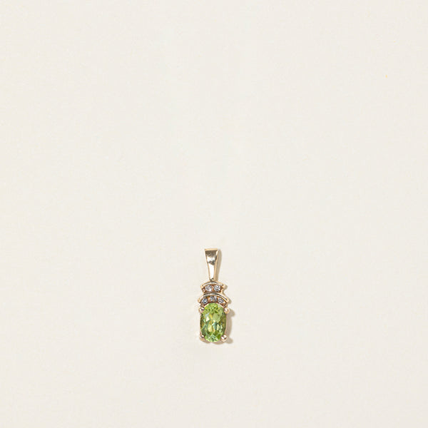 Peridot & Diamond Pendant | 0.50ct, 0.03ctw |