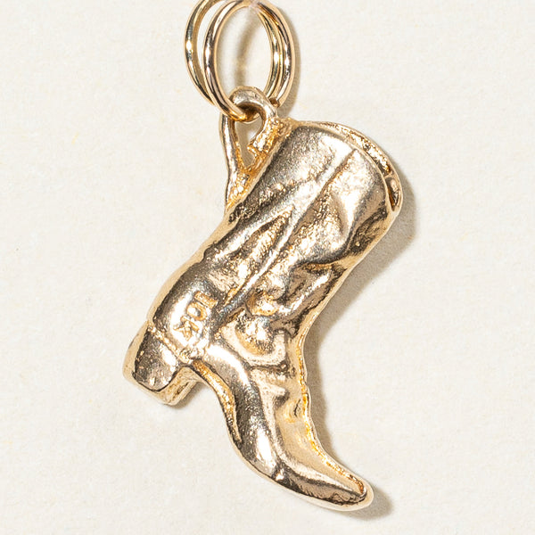 10k Yellow Gold Cowboy Boot Charm