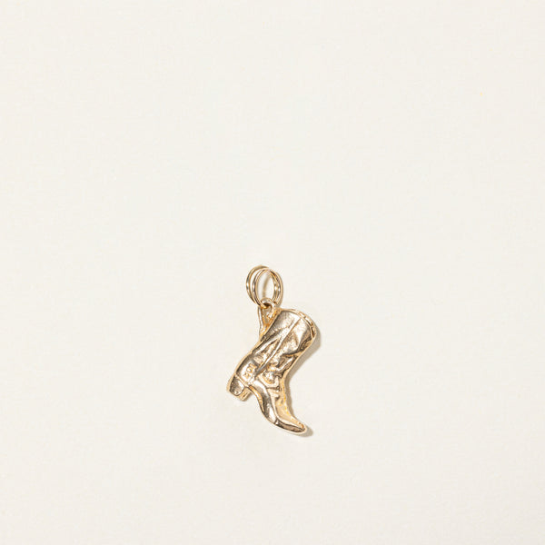 10k Yellow Gold Cowboy Boot Charm