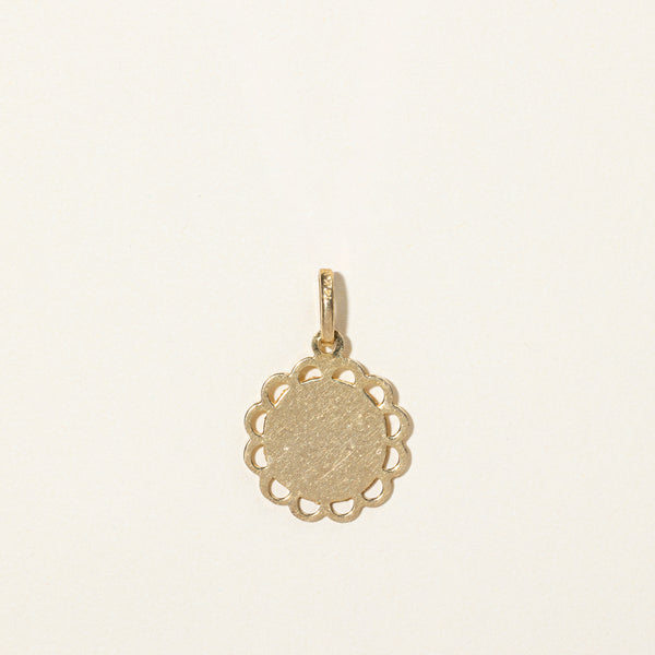 14k Yellow Gold Circle Pendant