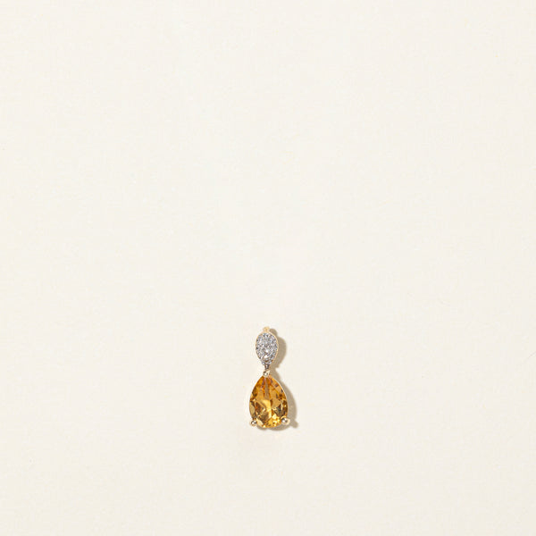 Citrine & Diamond Pendant | 0.50ct, 0.02ctw |