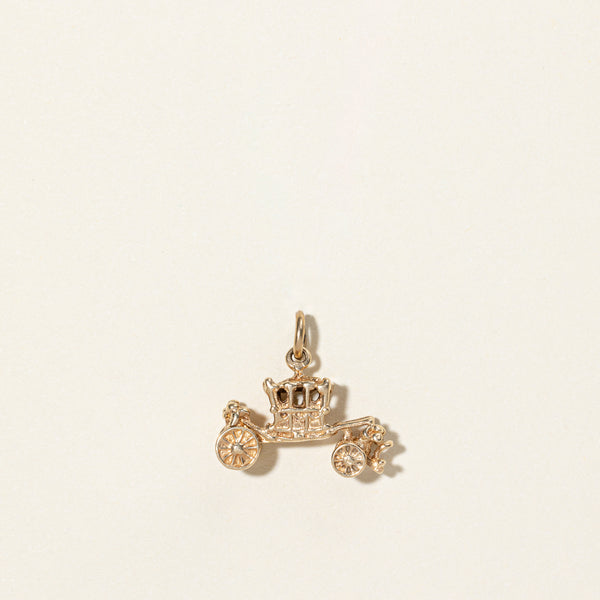 10k Yellow Gold Horse Carriage Charm