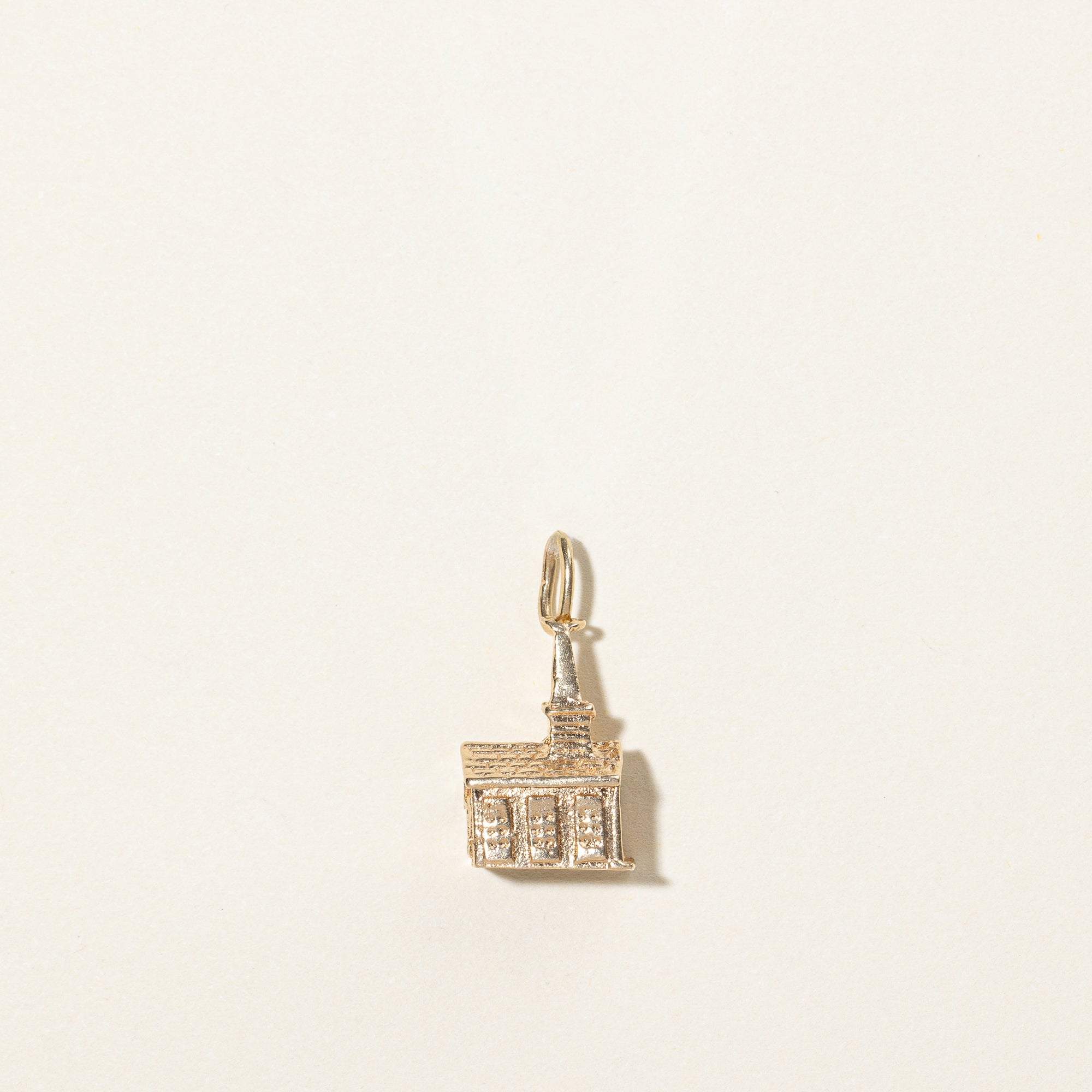 14k Yellow Gold Church Charm