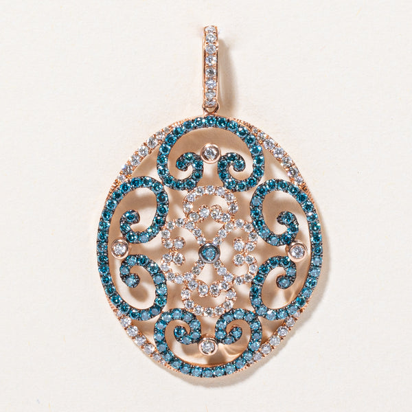 Blue & White Diamond Pendant | 0.60ctw, 0.25ctw |