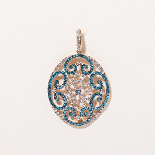 Blue & White Diamond Pendant | 0.60ctw, 0.25ctw |