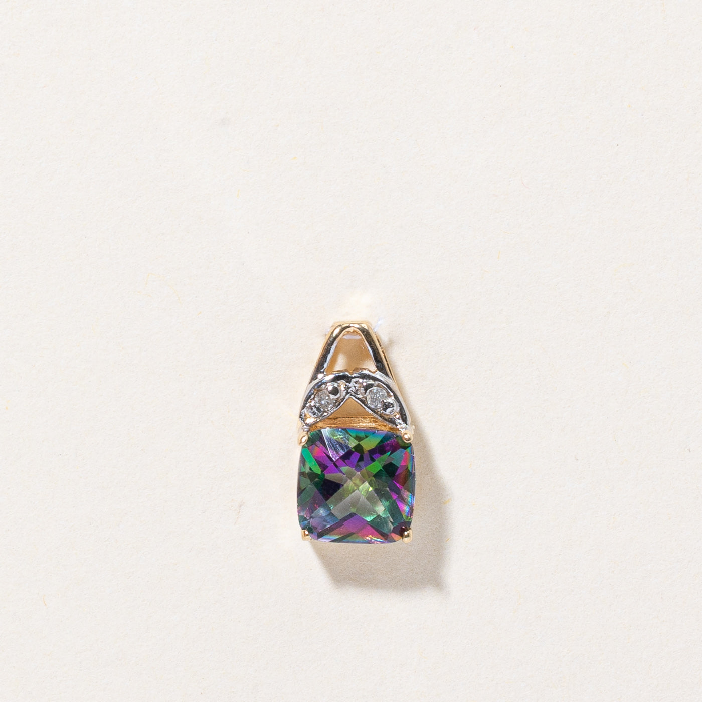 Pendentif en topaze mystique et diamants | 2,75 ct, 0,02 ct au total | 