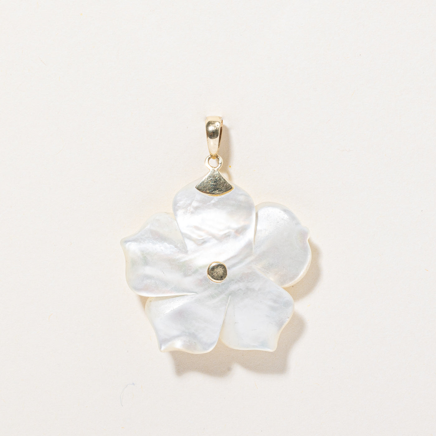 Ruby & Mother of Pearl Flower Pendant | 0.70ctw, 13.00ct |