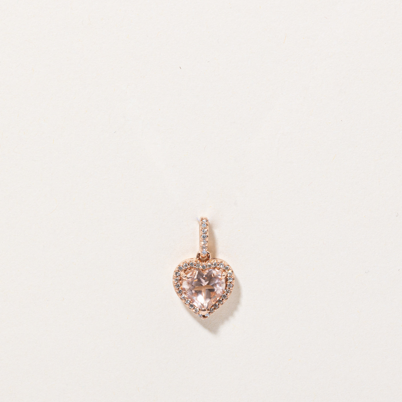 Morganite & Diamond Heart Pendant | 1.35ct, 0.10ctw |