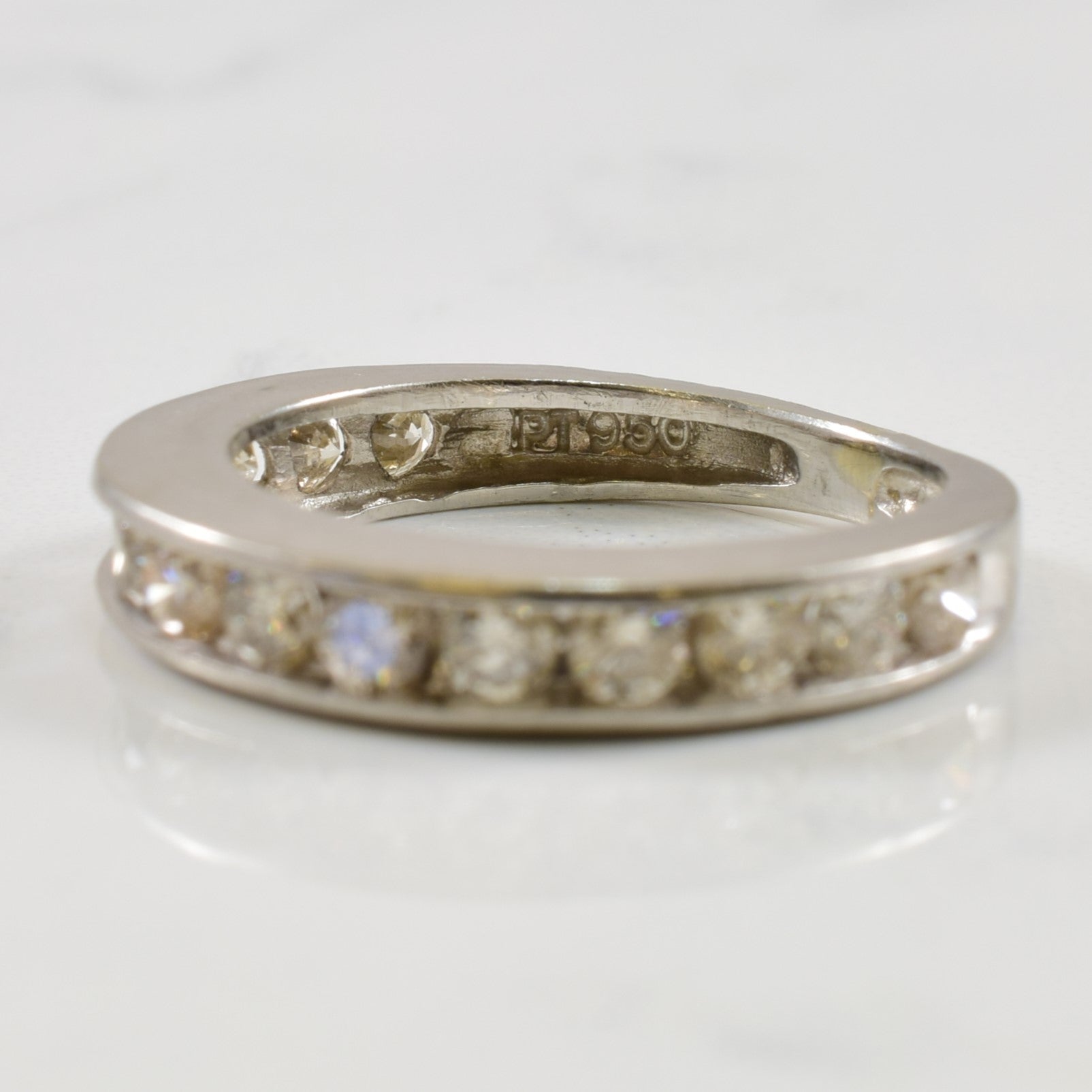 Platinum Diamond Semi Eternity Band | 0.70ctw | SZ 5.25 |