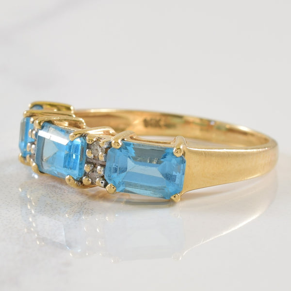 Blue Topaz & Diamond Ring | 2.00ctw, 0.04ctw | SZ 6.5 |
