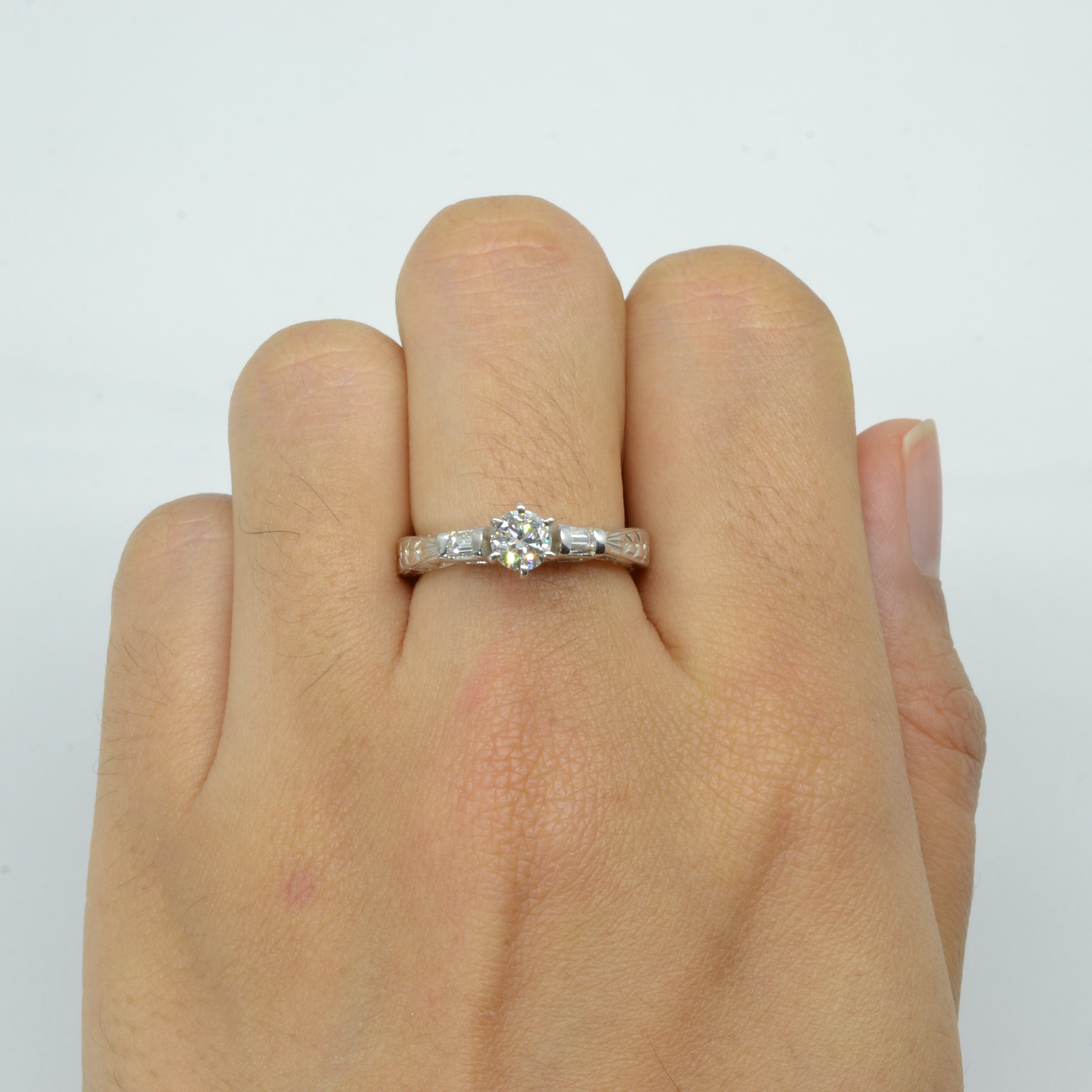 Three Stone Diamond Engagement Ring | 0.48ctw | SZ 6.25 |