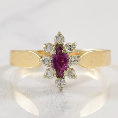 Purple Sapphire & Diamond Halo Ring | 0.16ctw, 0.12ctw | SZ 6.25 |