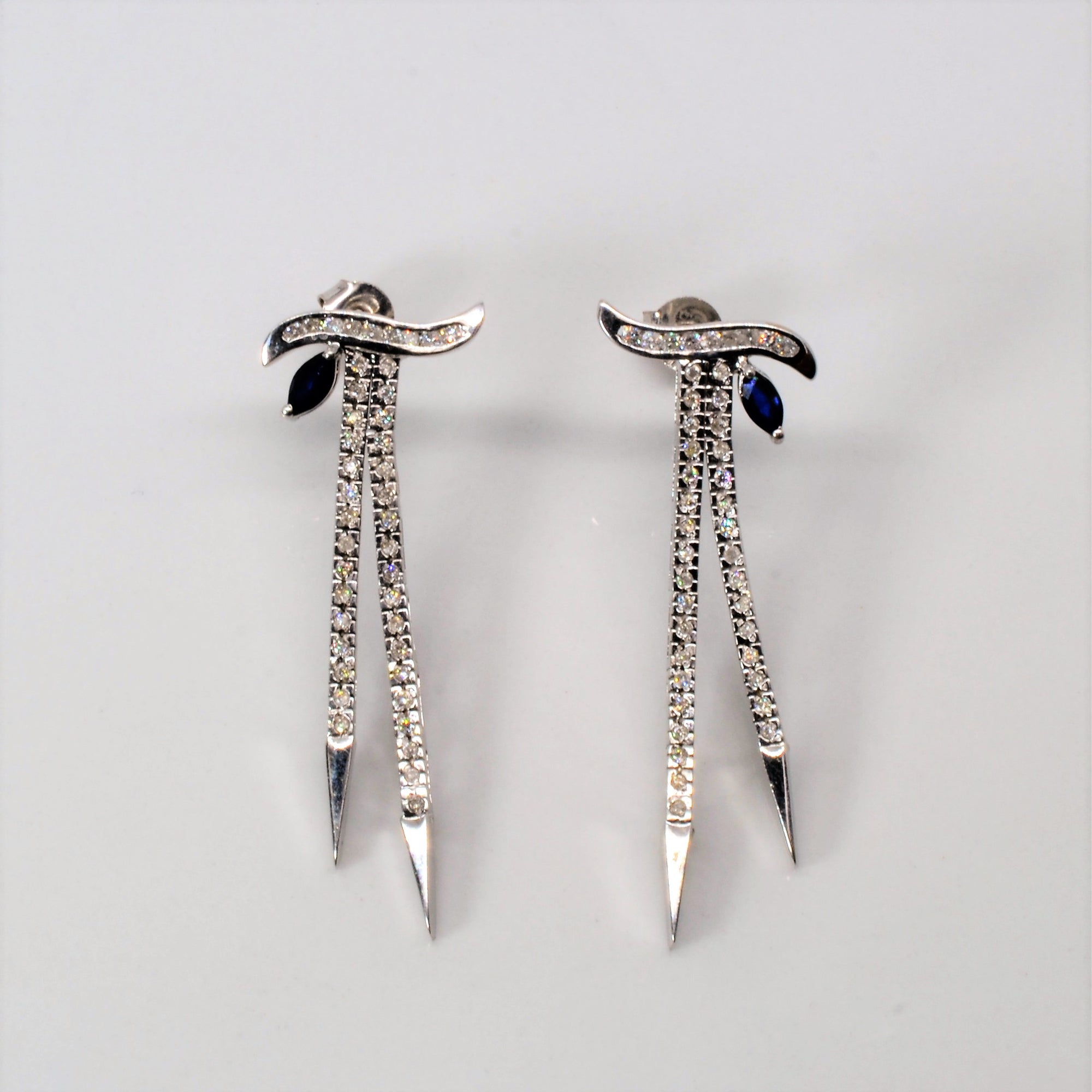 Sapphire & Diamond Dangle Earrings | 0.20ctw | 0.50ctw |