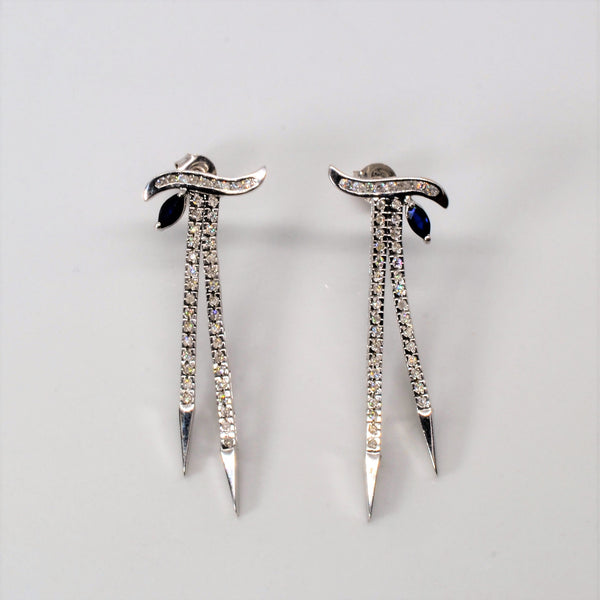 Sapphire & Diamond Dangle Earrings | 0.20ctw | 0.50ctw |
