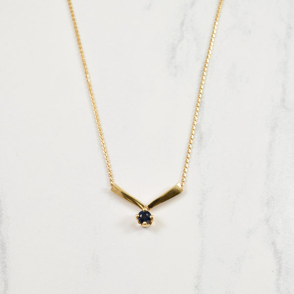 Chevron Blue Sapphire Necklace | 0.17ct |