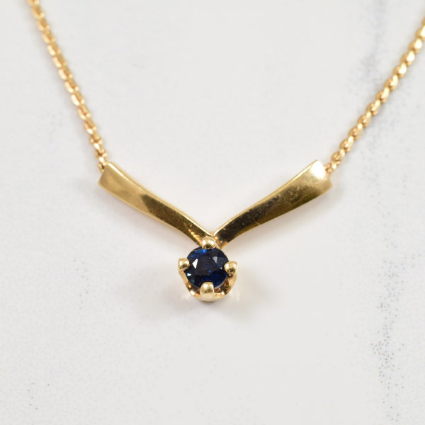 Chevron Blue Sapphire Necklace | 0.17ct |