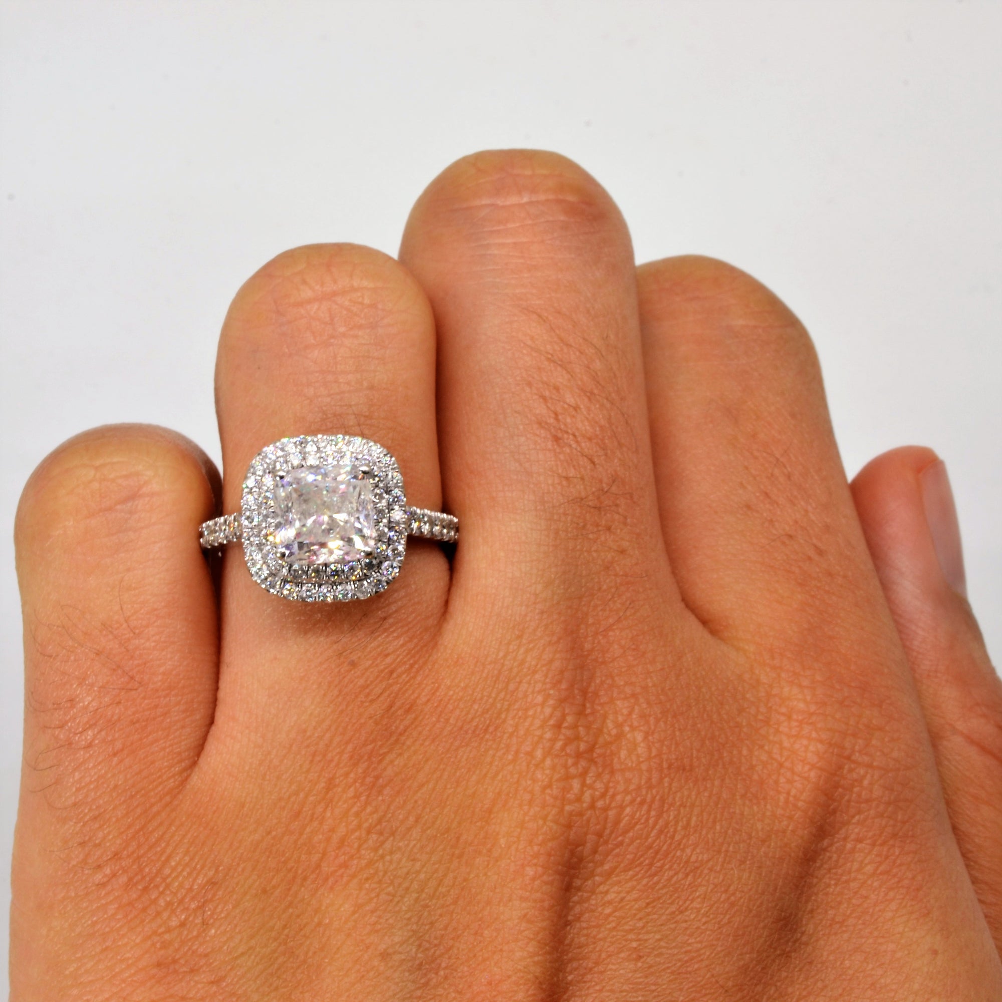 Diamond Halo Engagement Ring | 2.03ctw | SZ 5.75 |