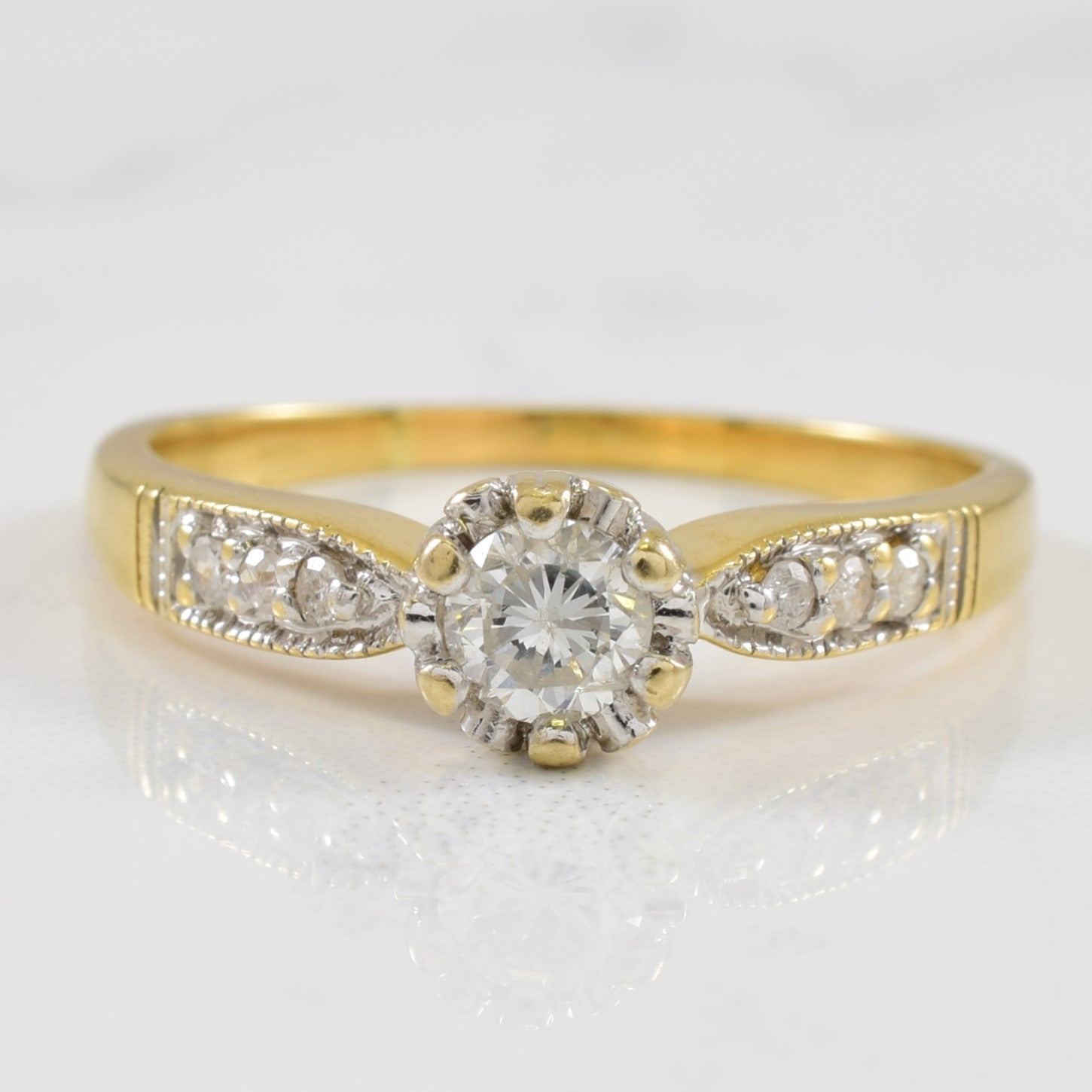 Edwardian Style Diamond Engagement Ring | 0.34ctw | SZ 7 |