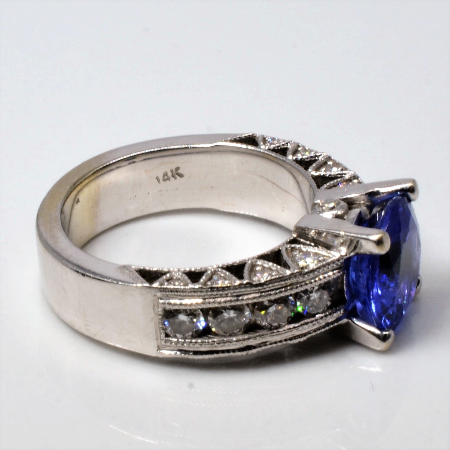 Tanzanite & Diamond Engagement Ring | 1.50ct | 0.50ctw | SZ 3.5 |