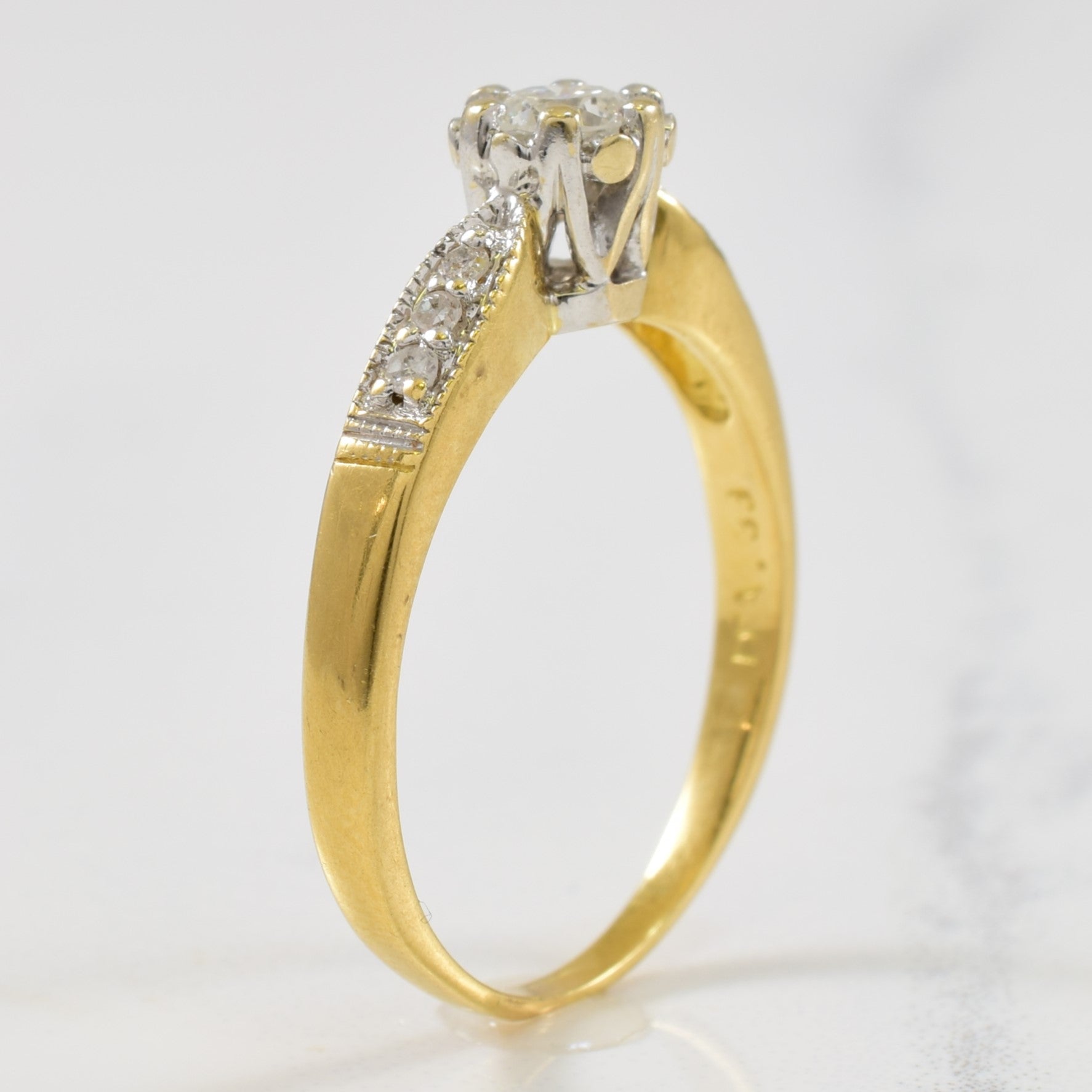Edwardian Style Diamond Engagement Ring | 0.34ctw | SZ 7 |