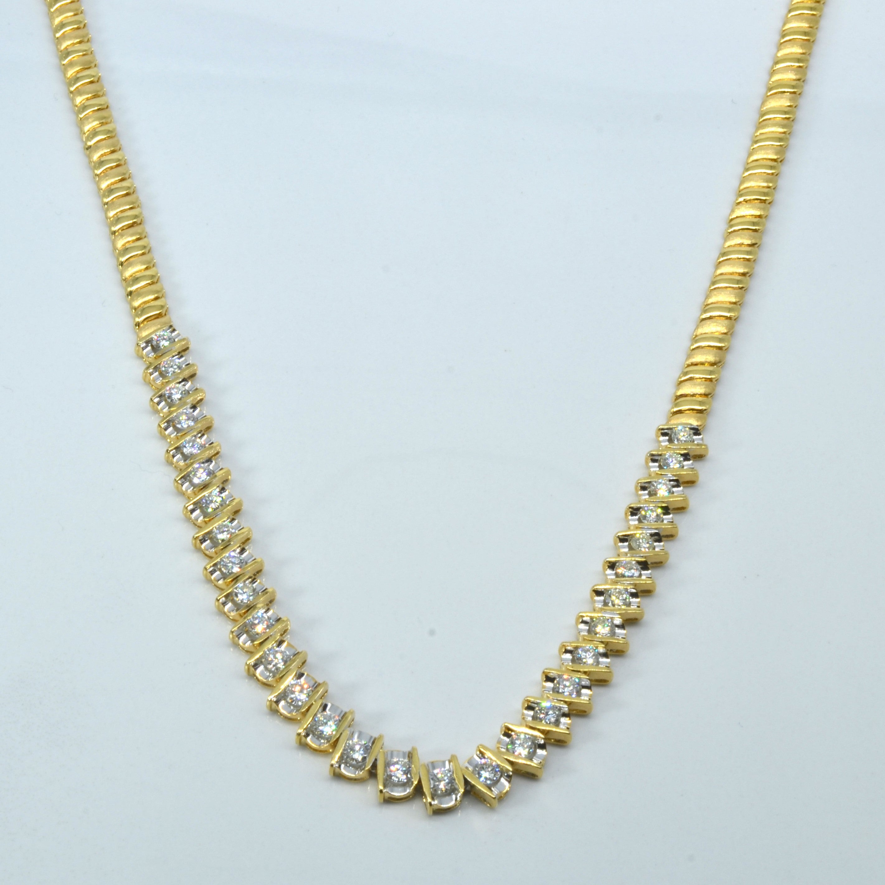 Tension Set Diamond Necklace | 3.00ctw | 16"|