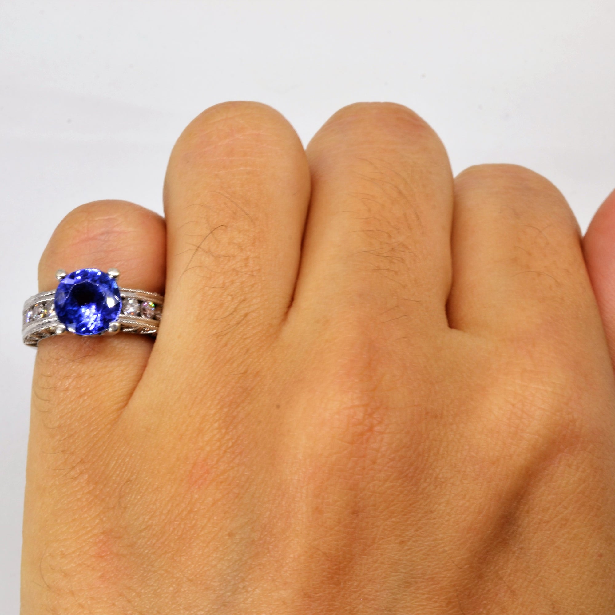 Tanzanite & Diamond Engagement Ring | 1.50ct | 0.50ctw | SZ 3.5 |