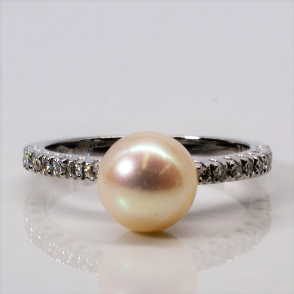 Pearl & Diamond Ring | 0.12ctw | SZ 6.5 |