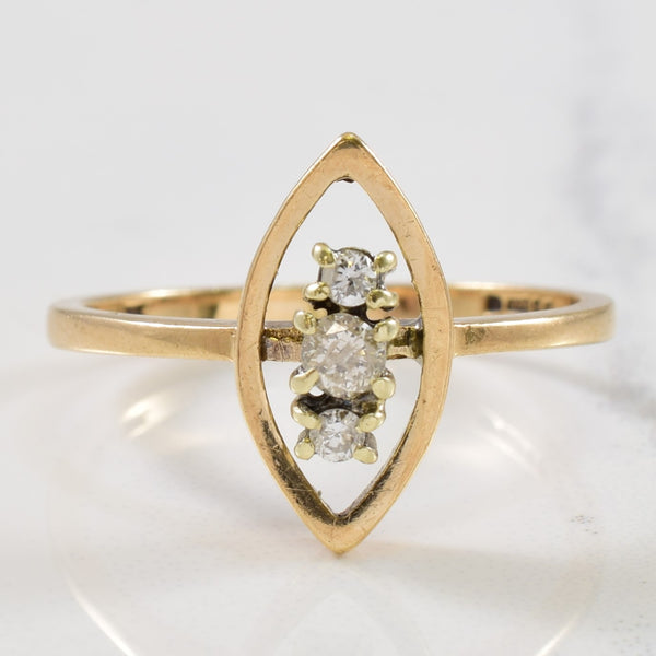 Marquise Open Work Diamond Ring | 0.10ctw | SZ 7.25 |