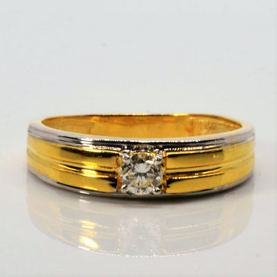 Solitaire Diamond Gold Band | 0.24ct | SZ 10 |