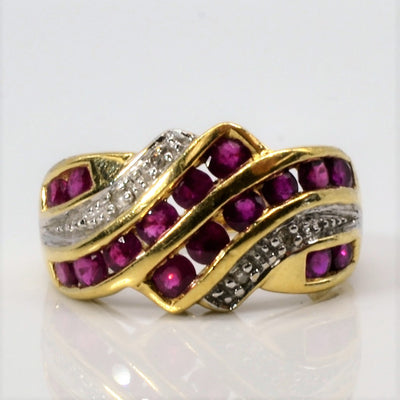 Bypass Diamond & Ruby Ring | 1.04ctw | 0.02ctw | SZ 4.75 |