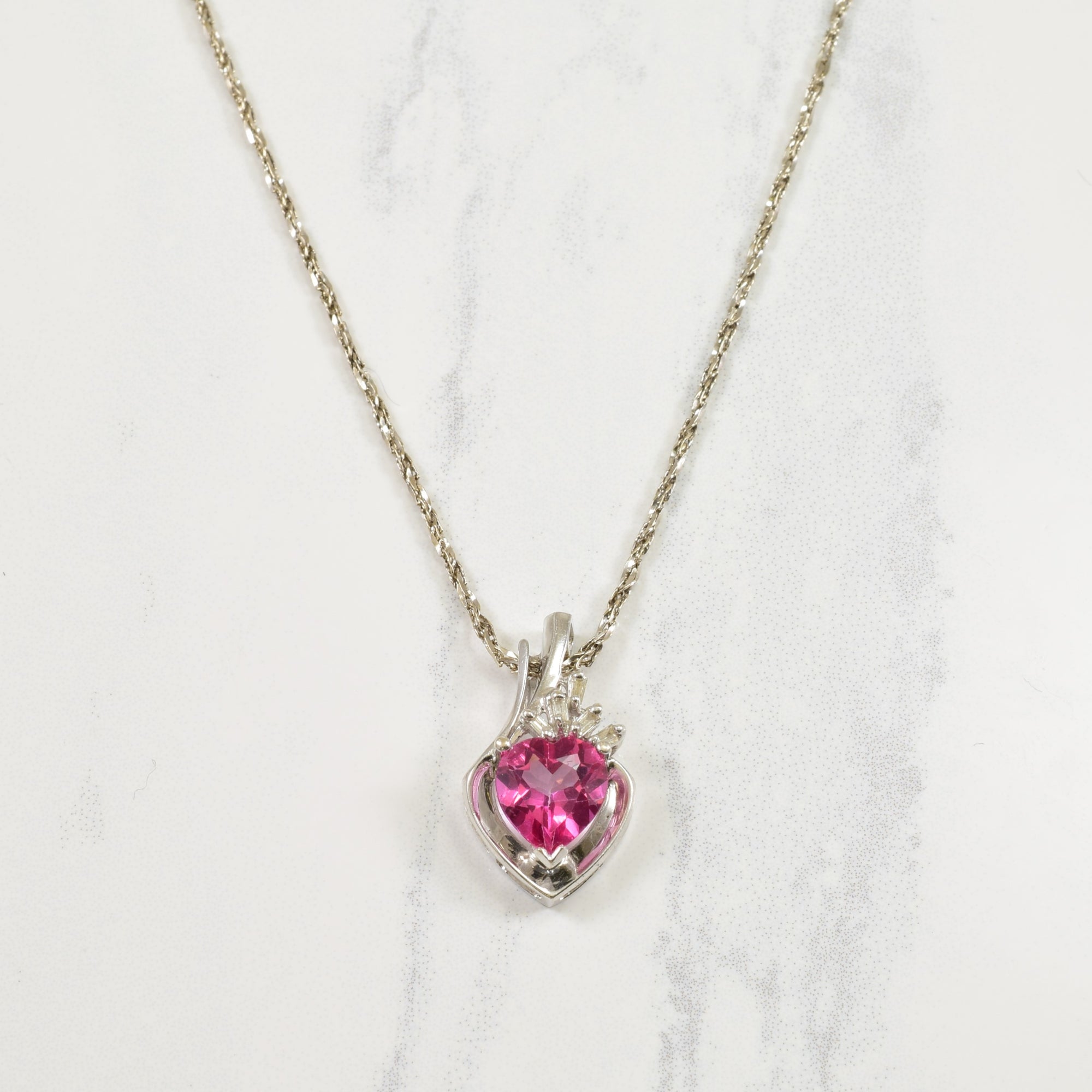 Pink Topaz & Diamond Necklaces | 0.05ctw, 2.00ct | 19