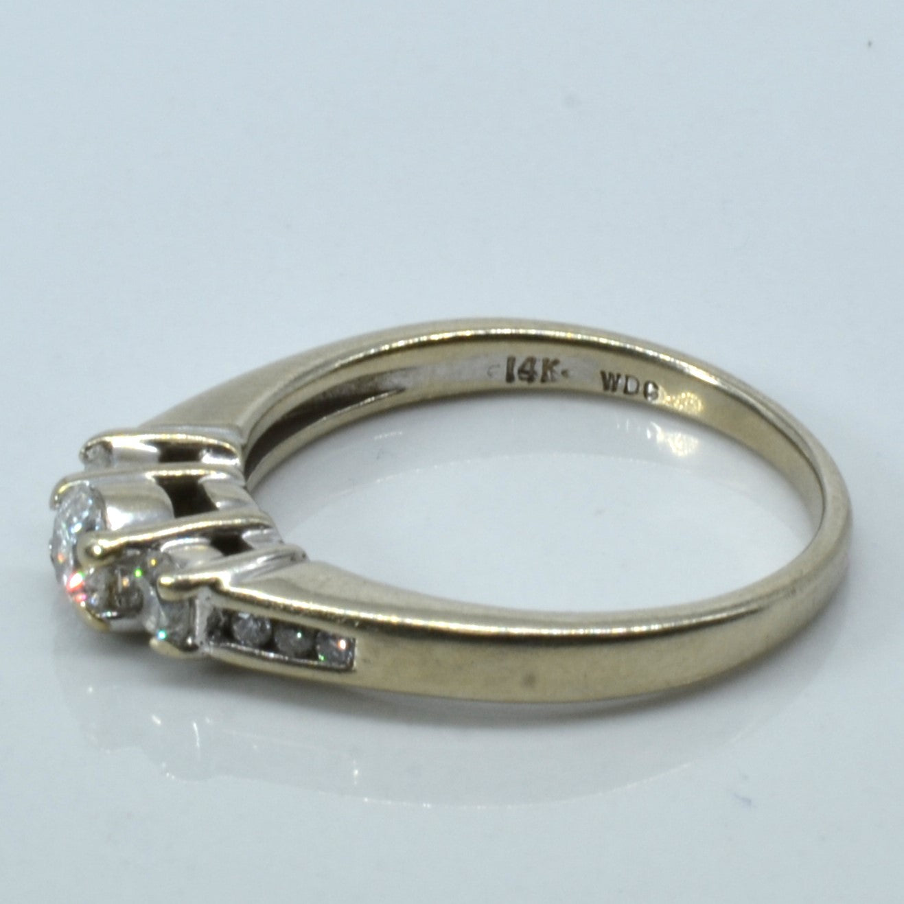 Three Stone Diamond with Accents Ring | 0.58ctw | SZ 7.25 |