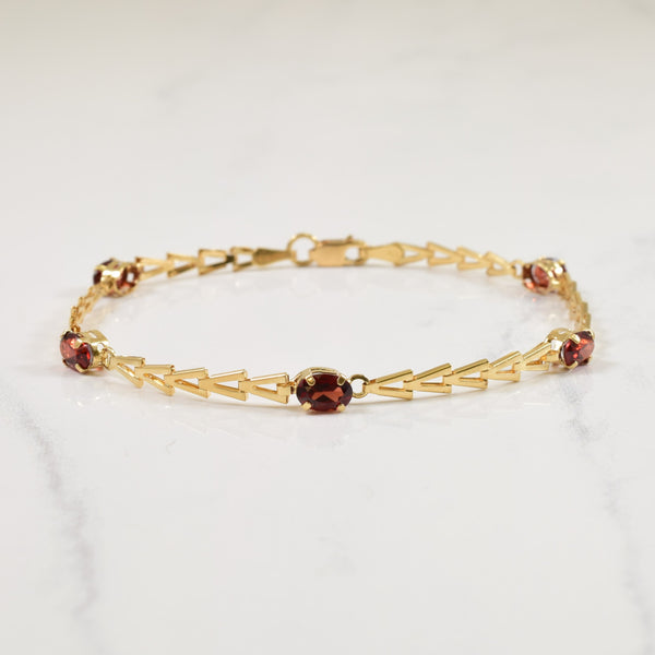 Garnet Chain Bracelet | 3.00ctw | 7