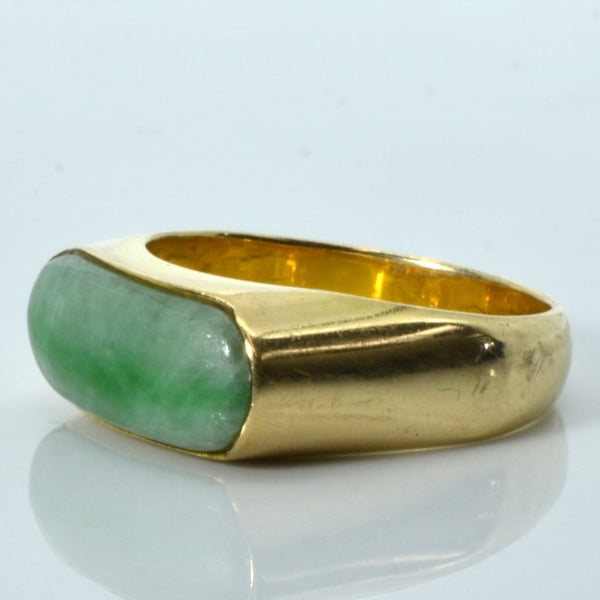 Cabochon Jadeite Solid Gold Ring | 3.20ct | SZ 7.5 |