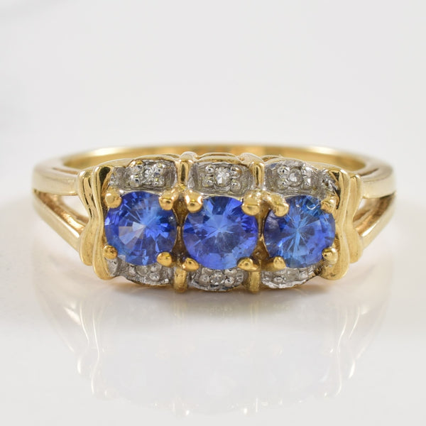 Hallmarked Diamond & Sapphire Ring | 0.75ctw, 0.02ctw | SZ 7 |