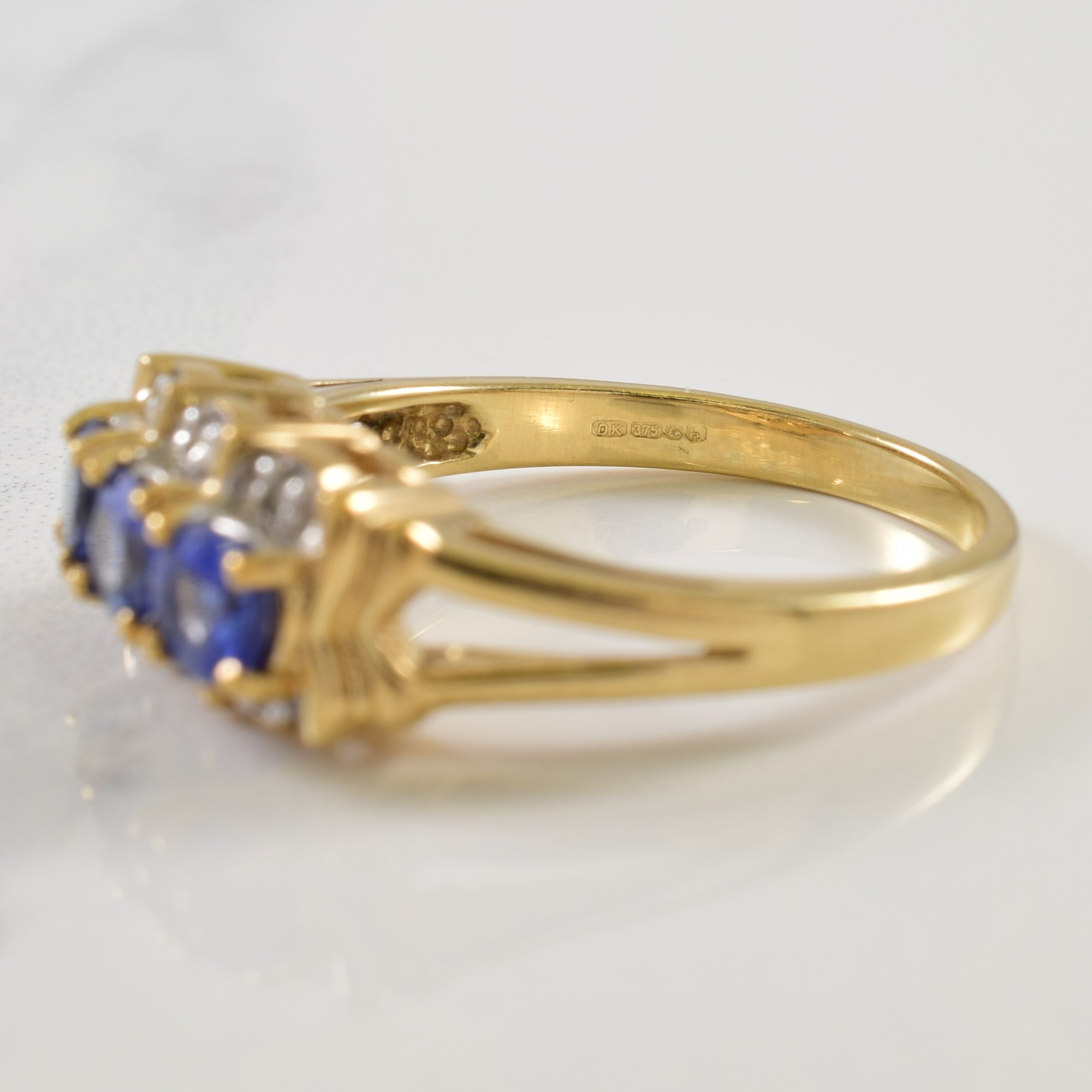 Hallmarked Diamond & Sapphire Ring | 0.75ctw, 0.02ctw | SZ 7 |