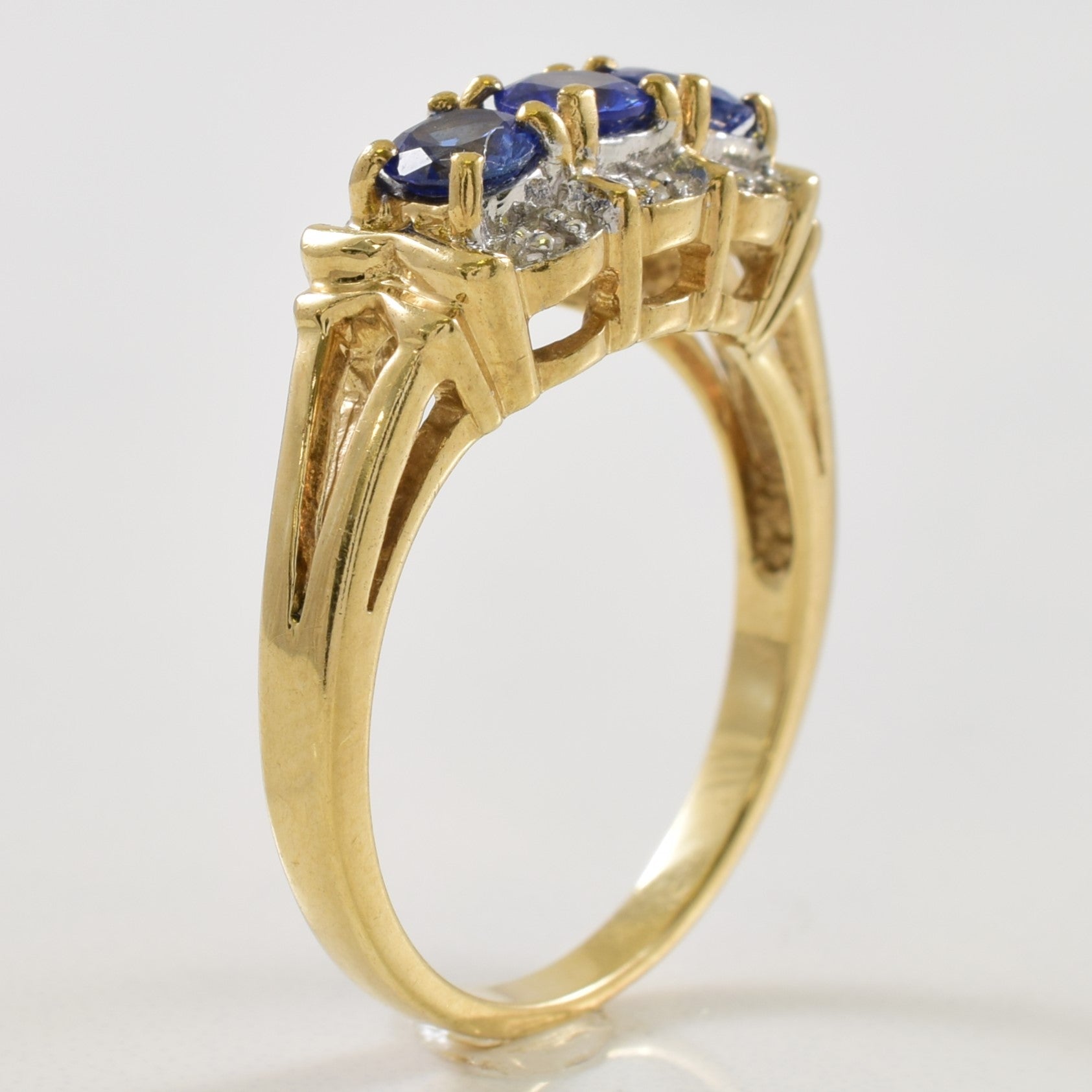 Hallmarked Diamond & Sapphire Ring | 0.75ctw, 0.02ctw | SZ 7 |