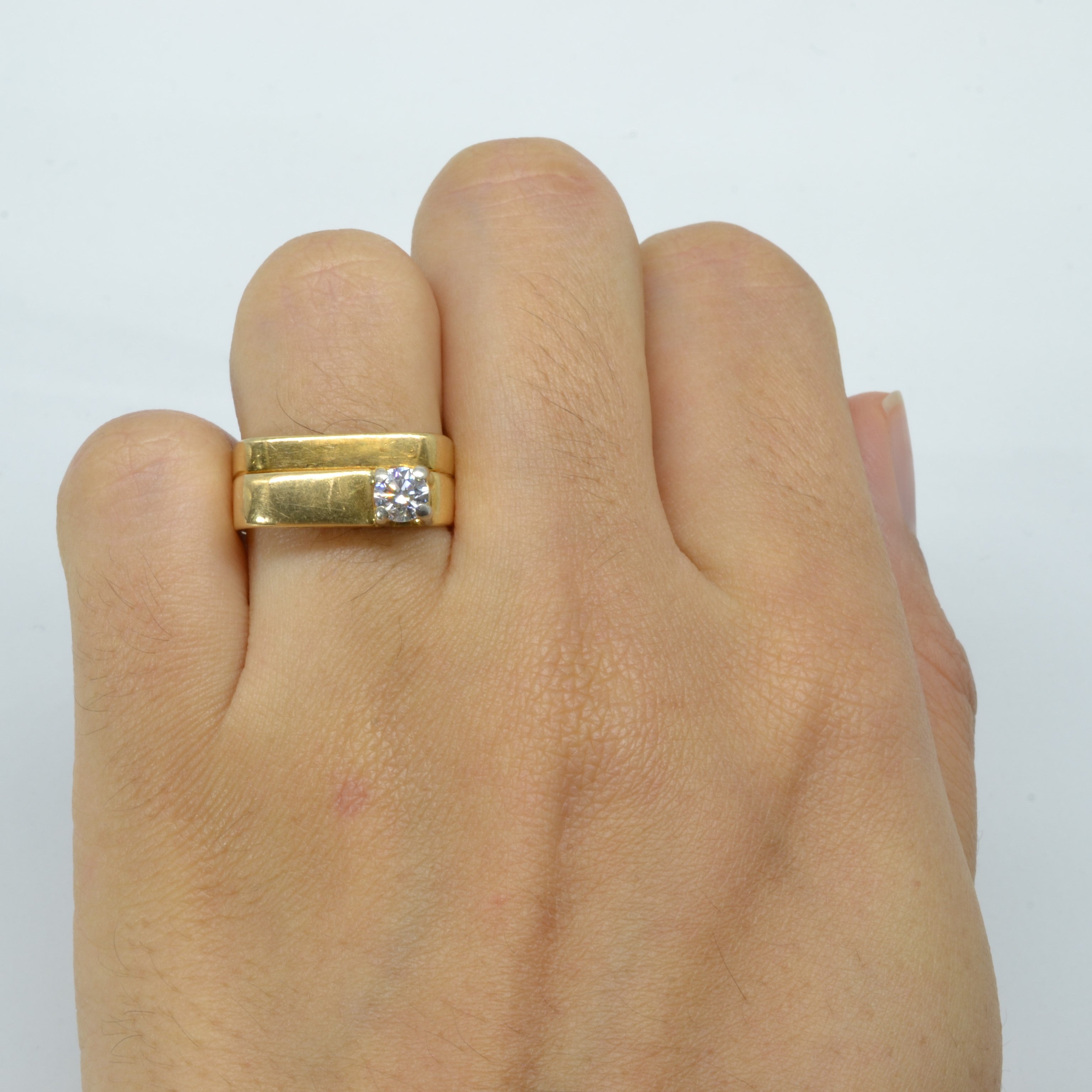 Bague solitaire en diamant de forme carrée | 0,30 ct | Taille 7 | 