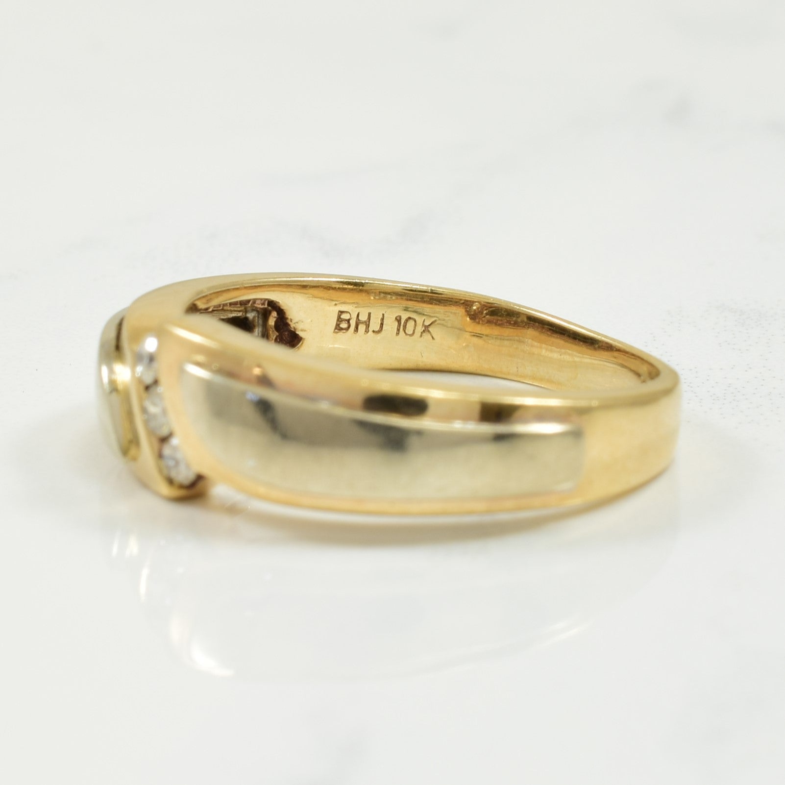 Three Diamond Two Tone Ring | 0.07ctw | SZ 7.5 |