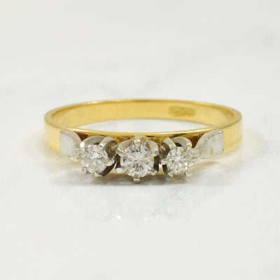 Three Stone Diamond Ring | 0.20ctw | SZ 6.5 |