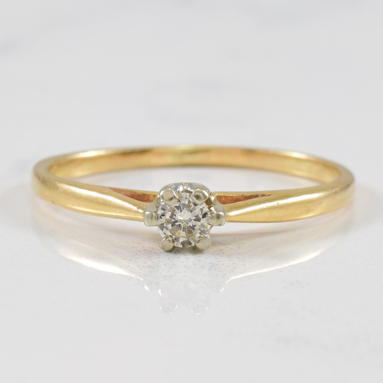 Solitaire Diamond Cathedral Ring | 0.08ct | SZ 5 |